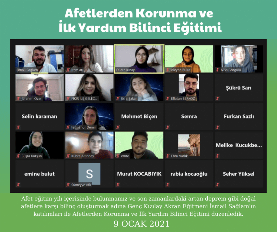 Afetlerden Korunma ve İlk Yardım Bilinci Eğitimi